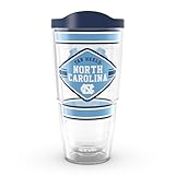 Tervis North Carolina Tar Heels - ファーストストリング 米国製 二重壁断熱タンブラー トラベルカップ 飲み物を冷たく温かく保つ 10オンス クラシック