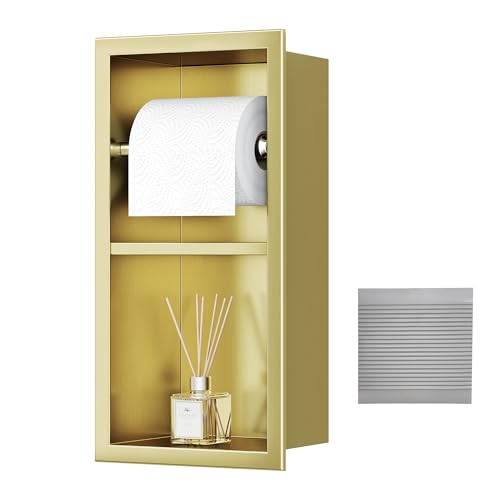 Qeke Einbau Toilettenpapierhalter, Nische WC-Papierhalter aus Edelstahl,...