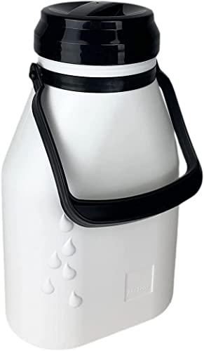 2-Liter-Kunststoff-Milchkanne mit dichtem Schraubverschluss - Auslaufsichere und hochwertige Milchvorratsflasche für alle flüssigen Lebensmittel spülmaschinenfest, weiß Cover