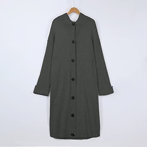 Womens Solid Casual Knitted Open Front Long Cardigan Sweater Hoodie Outwear Sweater Plus Size Women Grey #TOP2