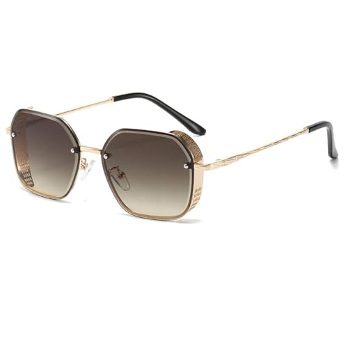 Lunettes de soleil ovales contre l'éblouissement : monture métal et UV400 unise