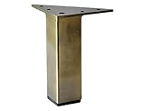 Alpha Furnishings Antique Brass 5 Inch Square Metal Furniture Legs Sofa Couch Cabinet Feet Replacement Bookcase Bathroom Vanity Legs Set of 4 pc