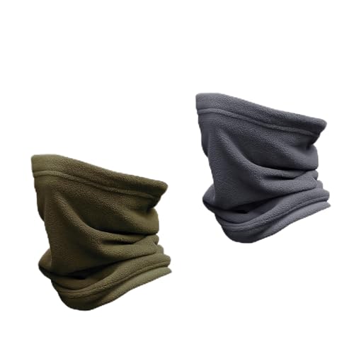 SHENGYIG 2 Pezzi Scalda Collo, Scaldacollo Cervicale, Bavaglini Invernali Antivento, Bavaglini da Moto da Uomo, Scaldacollo Uomo, Bavaglini in Pile Polare per Ciclismo, Escursionismo, Sport
