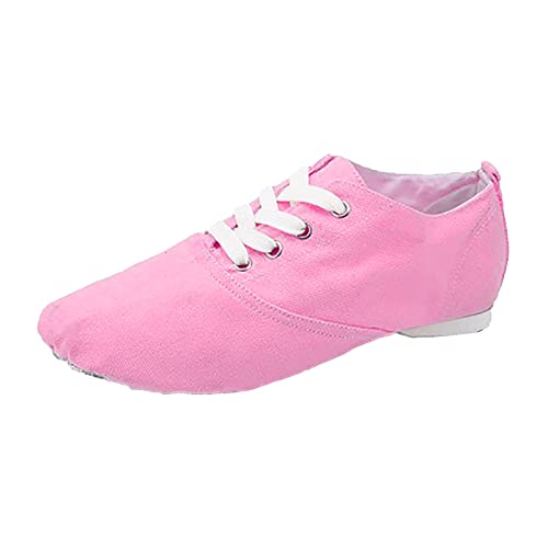 Canvas Jazz Shoe Slip On Dance Shoes for Girls and Boys Lace-Up Jazz Dance Shoes Toddler Kid Practice Shoes Flats