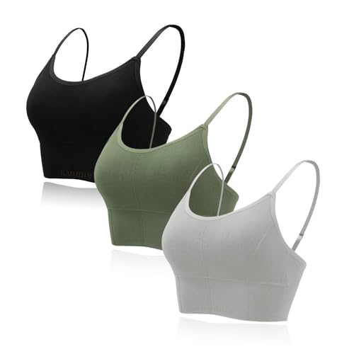 Image of Kaththai Women Cotton Padded Wire-Free Sports Bra with Adjustable Straps Soft Padded Push-Up Bra for Yoga, Fitness (Free Size Bra Fit Up to 28,30,32,34)