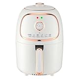 2 Quart Compact Electric Air Fryer – Small Oil-Less Cooker with Timer & Temp Control, Fast Even Heating, Non-Stick Fry Basket – Black, Blue, White, Copper (White)