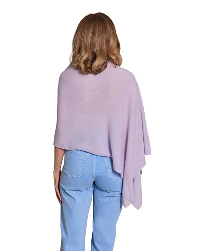 Cashmere -100% Cashmere Draped Dress Topper Poncho (Whisper/Purple)3
