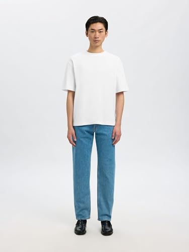 Selected Homme Maglietta Da Uomo Slhlooseoscar Ss O-Neck Tee Noos, Bianco, S - 4
