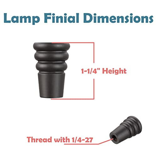 Image of Aspen Creative 24038-32, Solid Steel Finial for Lamp Shade, Steel in Oil Rubbed Bronze Finish, 1-1 /4 inch Height, 2 Pack