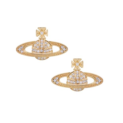 Saturn Earrings for Women Aesthetic Cubic Zircon Silver Saturn Planet Stud Earrings Fashionable Saturn Planet Pendant Earrings Classic Saturn Planet Gold Zircon Inlaid Saturn Earrings Jewelry Gift (Gold)
