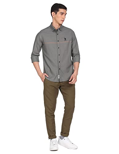 Image of U.S. Polo ASSN. Men's Cotton Striped Slim Fit Shirt