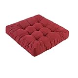 LYLNBYWK Meditation Floor Cushions, Thickened Floor Pillow for Adults, Large Square Pillows Seat Cushion for Tatami Living Room Yoga, Memory Sponge Block Added, 22x22 Inch, Wine Red