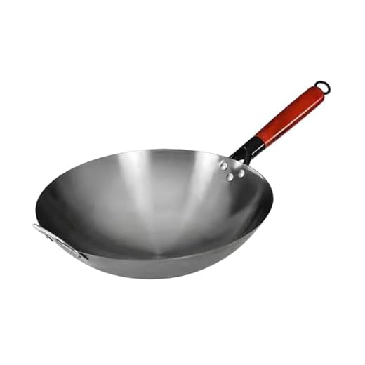 SiaBiced Padella Wok Wok a Fondo Tondo Wok per Cottura Generale con Manico in Legno Cucina a Gas a Induzione Cottura Wok Cinese Padella Antiaderente, 32 Cm
