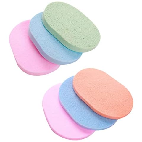HEALLILY 6pcs Cleansing Puff Cosmetic Sponges Pad Reusable Makeup Rounds Facial Massage Sponges Face Sponges Household Face Cleaner PVA Sponge Multifunction Instant Noodles Travel Cover