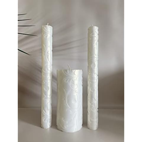 Magik Life Unity Candle Set for Wedding - Wedding Unity Set for Reception and Ceremony - Candle Sets - 6 Inch Pillar and 2 * 10 Inch Tapers Cover