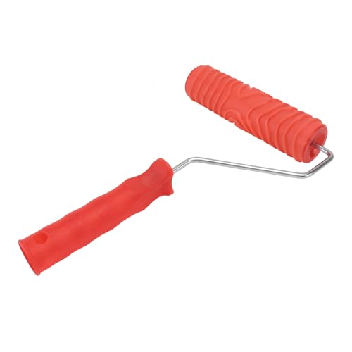 MERRYHAPY Rodillo para Pintar Decoración de Pared con Efecto Madera de 7 Pulgadas, Goma Resistente Roja y Mango de Plástico Portátil para Decoración DIY