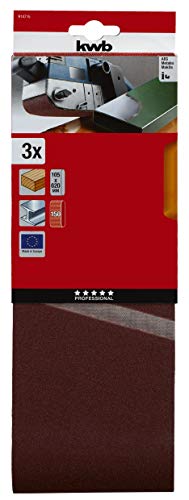Kwb Abrasive Belts 105X620 mm Made of Special Corundum with Grit 150, Special Glueing and Flexible Cotton Fabric for Medium-Fine Sanding of Wood and Metal - Image 2