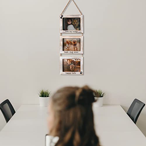 Oksqw Dogs Wall Picture Frame 5X7 Collage 3 Photo Frame Picture Gallery With String Husky Dog Shepherd Dog Or Pet Picture Frames Memorial Display Frame On Ropes Gifts For Wall For Home And Office… #TOP7