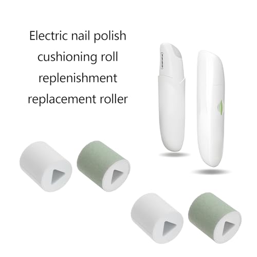 EMSea 4 Stück Pufferrollen für Elektrische Nagelpolierer 20,4 X 19,4mm Ersatzrollen Nachfüllungen Innenloch 0,9 X 0,8mm EVA Nachfüllungen für Elektrische Fußfeilen Grün Weiß