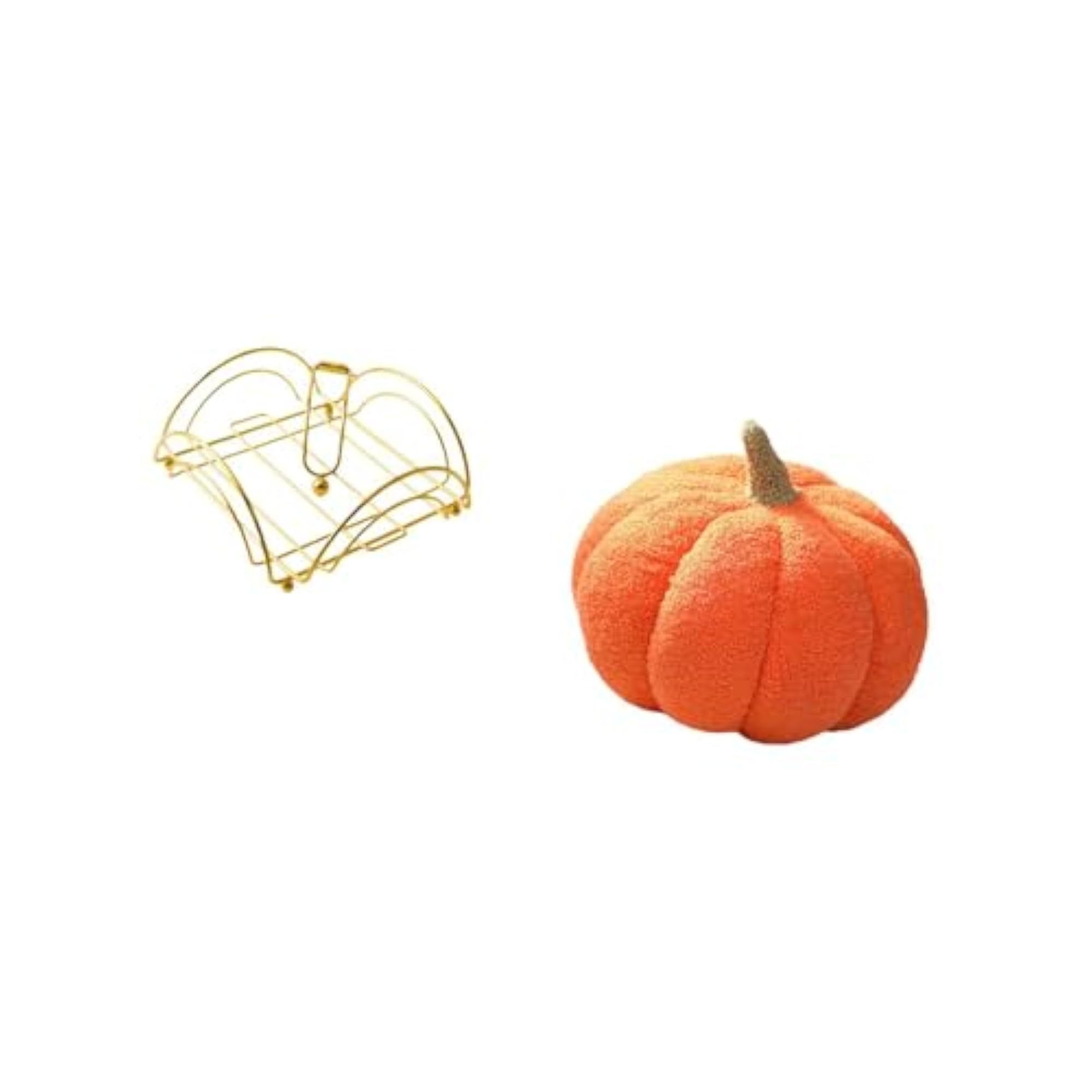 Weighted Arm Napkin Dispenser with Plush Pumpkin Pillow