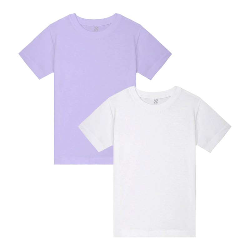 Image of Nusyl Girls Solid Cotton Blend Tshirts - Soft & Comfortable Half-Sleeves T-Shirts | Casual Wear for Kids & Teen Girls | Half Sleeves T-Shirts |- NUGCTSH001-PO2-1