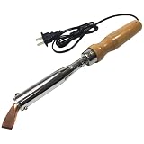 Vestamore Saldatore da 100 W con manico in legno robusto, corpo in metallo, punte sostituibili, ideale per progetti fai da te, artigianato e elettronica