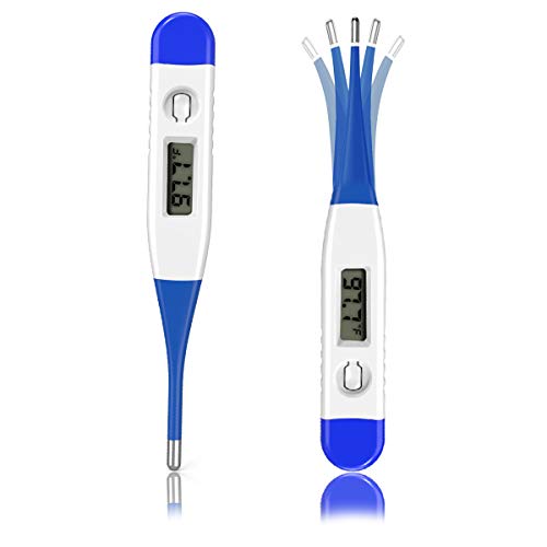 PIXIU High Precision Thermometer for Fever Test with Flexible Tip, LCD Digital Body