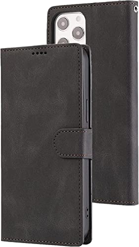 Étui en cuir pour iPhone 13 Pro Max avec clapet magnétique de protection intégrale