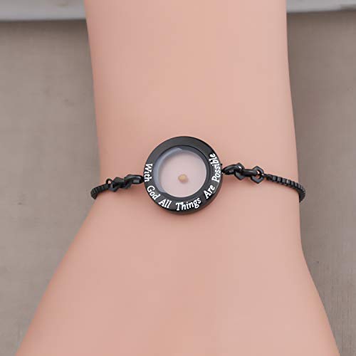 FAADBUK Christian Mustard Seed Bracelet Christian Gift With God All Things Are Possible Mustard Seed Jewelry Bracelet Religious Gift Jewelry3