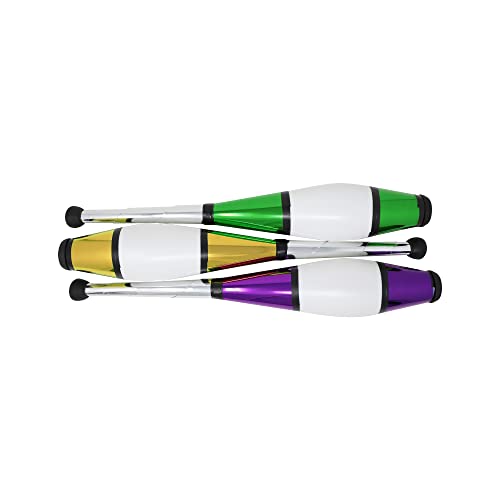 Zeekio Pegasus Juggling Clubs - [Set Of 3], Beginner To Pro, Premium Quality, Purple/Green/Gold #TOP5