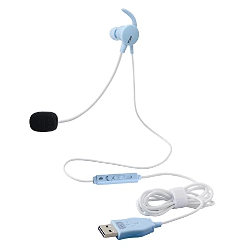 プラス イヤホン ジブンイロ ケイタイする 小型ヘッドセット 片耳 ブルー TW-HS003 428-822