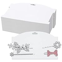 Geyee 50 Pieces Hair Clip Headband Display Cards 7.8 x 4.8 Inches Hair Bow Claw Clip Holder Cardboard for Women and Girls Barrettes Jewelry Gifts Display Accessory for Selling Storage and Organizing