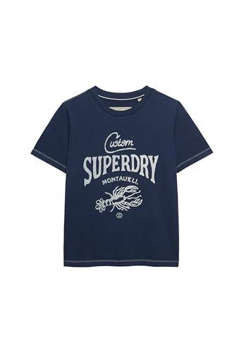 Superdry Heritage Hamptons Tee T-Shirt, Richest Navy, 44 Femmes