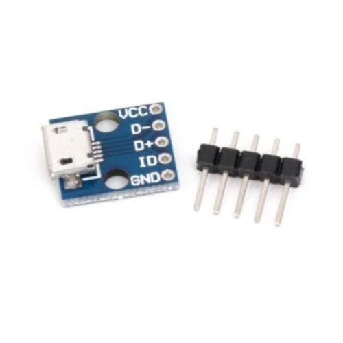 Image of Robocraze Micro USB Breakout Board | 5V USB Power Module | Micro USB breakout module with 5-pin access for power & data, USB OTG support for Arduino, Raspberry Pi & DIY projects.