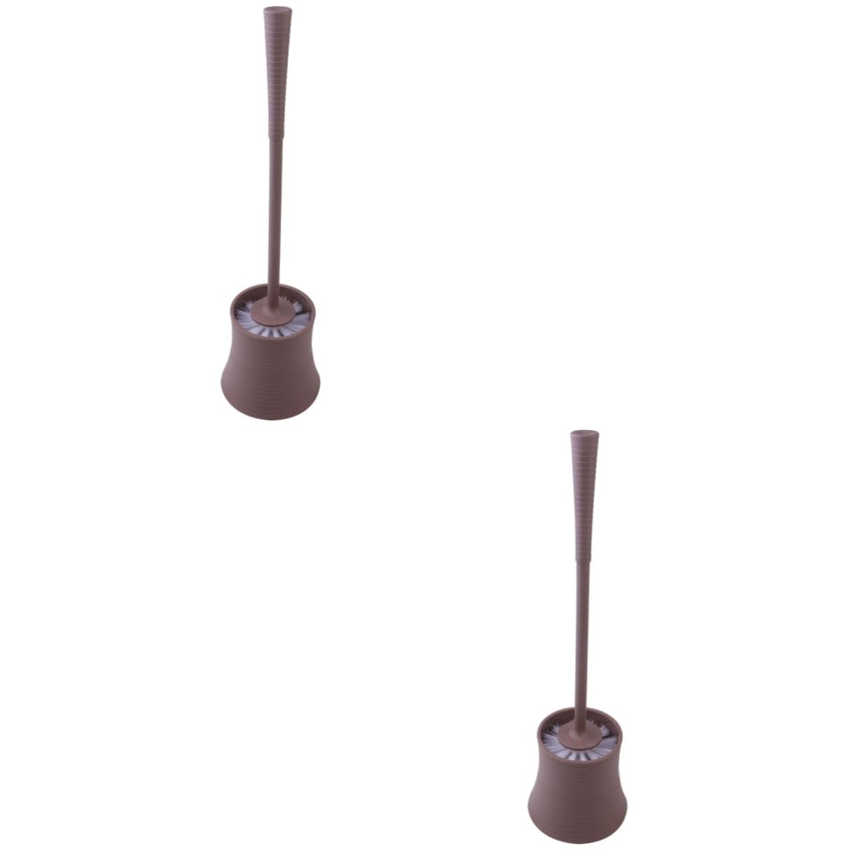 OUNONA 2piezas Escobilla De Baño con Mango y Base Antideslizante Accesorios De Limpieza para Cuartos De Baño Casa y Hotel Color Café