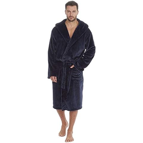 Undercover Mens Fleece Dressing Gown with Hood Cover