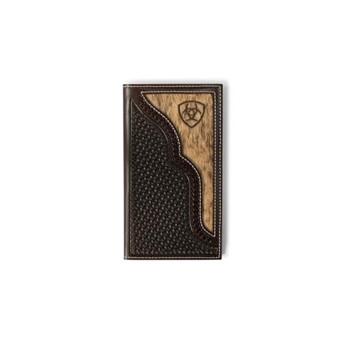 ARIAT Men's Brindled Calf Hair Leather Rodeo Wallet