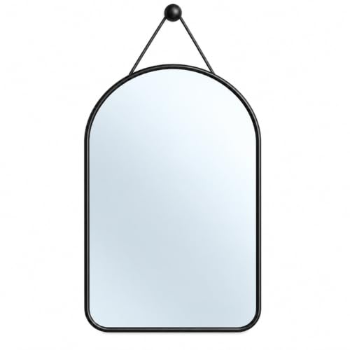 Askılı Duvar Aynası cm, İnce Çerçeve, Banyo Antre Yatak Odası ve Makyaj Alanı için Dekoratif Ayna, Ayna (Siyah, 45 * 60)