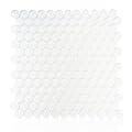 Penny Round Glass Mosaic Tile 1”x1” – 5 Sq Ft Box of 5 Tiles – Glossy Finish, Waterproof, Easy Install Mesh-Backed Tile for Kitchen Backsplash, Bathroom, Shower, Wall, & Decor - Ice White