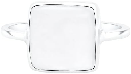 Crystal Quartz Cushion Shape Ring in 925 Sterling Silver Handmade Dainty Minimalist Ring for Women Gift for Her Everyday Gemstone Jewelry Gift Item