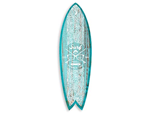 DECLINA, planche surf decorative, impression sur alu-dibond, deco murale, Planche de surf décorative Summer Trip, 100x30 cm