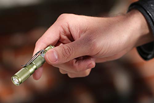Drop Aluminum Aaa Flashlight - 36 Hour, Edc Mini Keychain Pocket Led Torch, Ipx-8 Waterproof, 3 Modes.43 Oz, 110 Lumens (Od Green, Cree) #TOP5