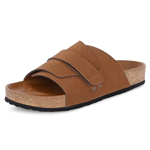 Image of Centrino Mens Cushion Sliders /Slippers| | Open Toe Design |Berkin-Style Slip-On Sandals | Lightweight & Comfortable | Arch Support | On-Grip Sole | Casual Outdoor Wear (6865)