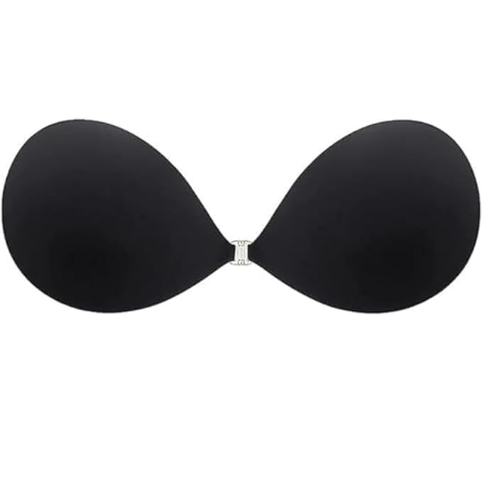 Adhesive Strapless Bra, Invisible Push Up Silicone Backless Bra for Women, Black, Reusable for Deep Neck and Off Shoulder Dresses-picture-46