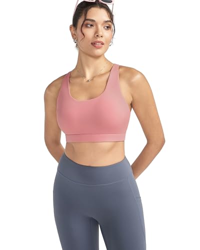 Image of RUNNING GIRL Sports Bras for Women,Padded Strappy Sports Bras Criss-Cross Back Medium Support Sports Bras with Removable Cups