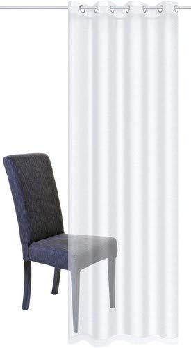 Home Fashion Eyelet Curtain Plain Dolly Window Curtains, Polyester, White, 245 x 140 cm - Image 3