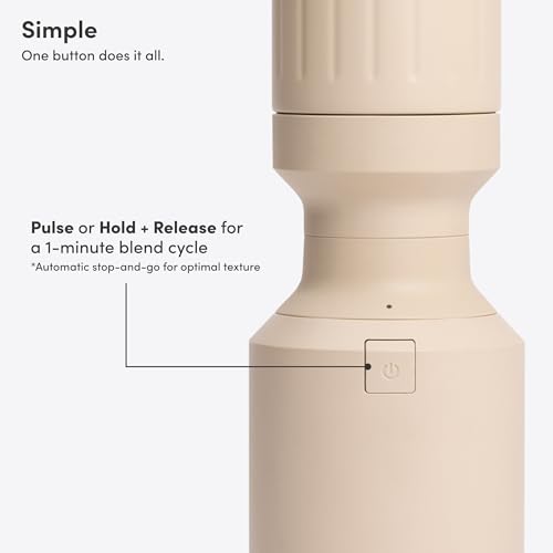 Image of Beast Mighty 850 Stainless Steel | Compact Personal Blender | Extra Vessels | Keeps Blends Cold | Smoothies, Shakes, Sauces, Dips | Portable Straw Caps and Lids | 850W (Sand)