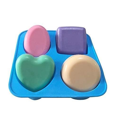 Silicone Circle, Square, Oval and Heart Shape Soap Cake Making Mould, Multicolor-picture-36
