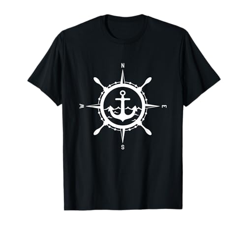 Kompass Anker maritimes Design mit Kompass Kapitän Seemann T-Shirt