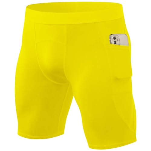 SPVISE Compression Shorts Men Spandex Sports Shorts Workout Running Gym Shorts Cool Dry Athletic Baselayer Underwear Pockets